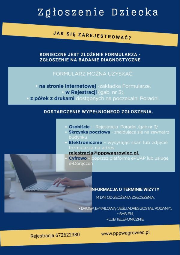 Zgłoszenie na wizytę w Poradni Psychologiczno - Pedagogicznej w Wągrowcu
